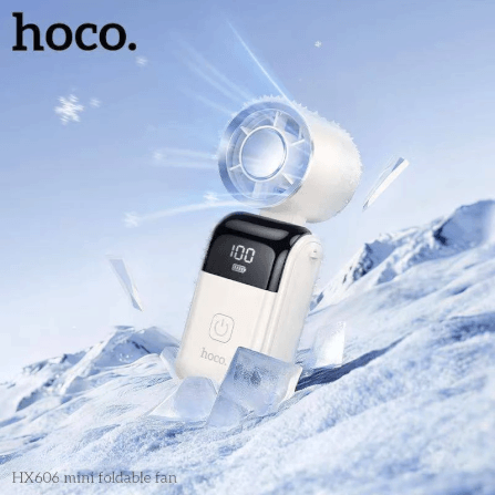 พัดลมพกพา HOCO HX606 พับได้ 90° ปรับแรงลม 100 ระดับ ความเร็วรอบ 20000 RPM แบตเตอรี่ 3000MAH พร้อมสายคล้องคอ_7